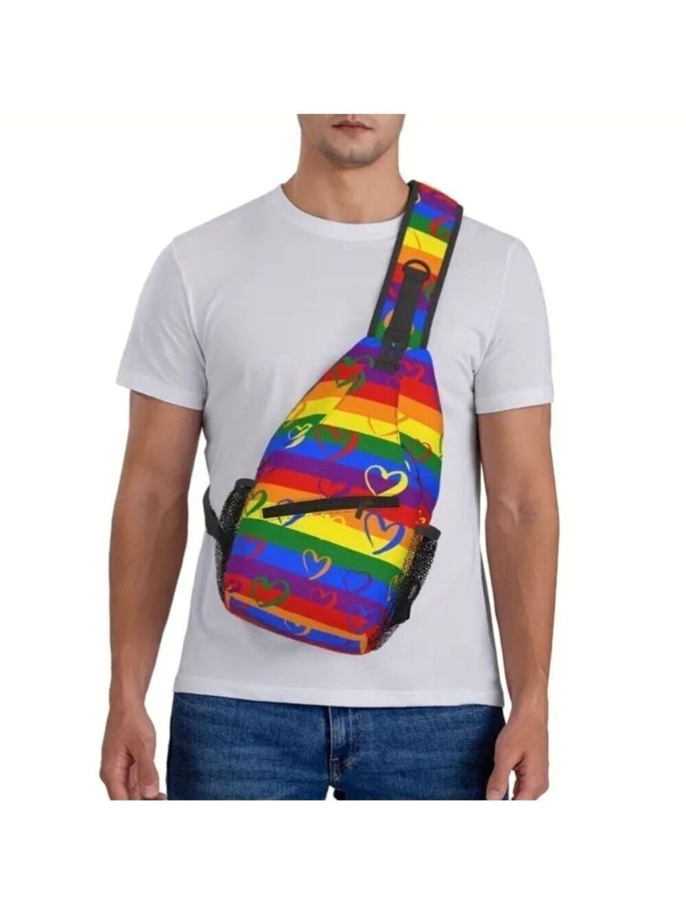 🌈 Progress Pride Pattern Chest Bag - Picture 8 of 9